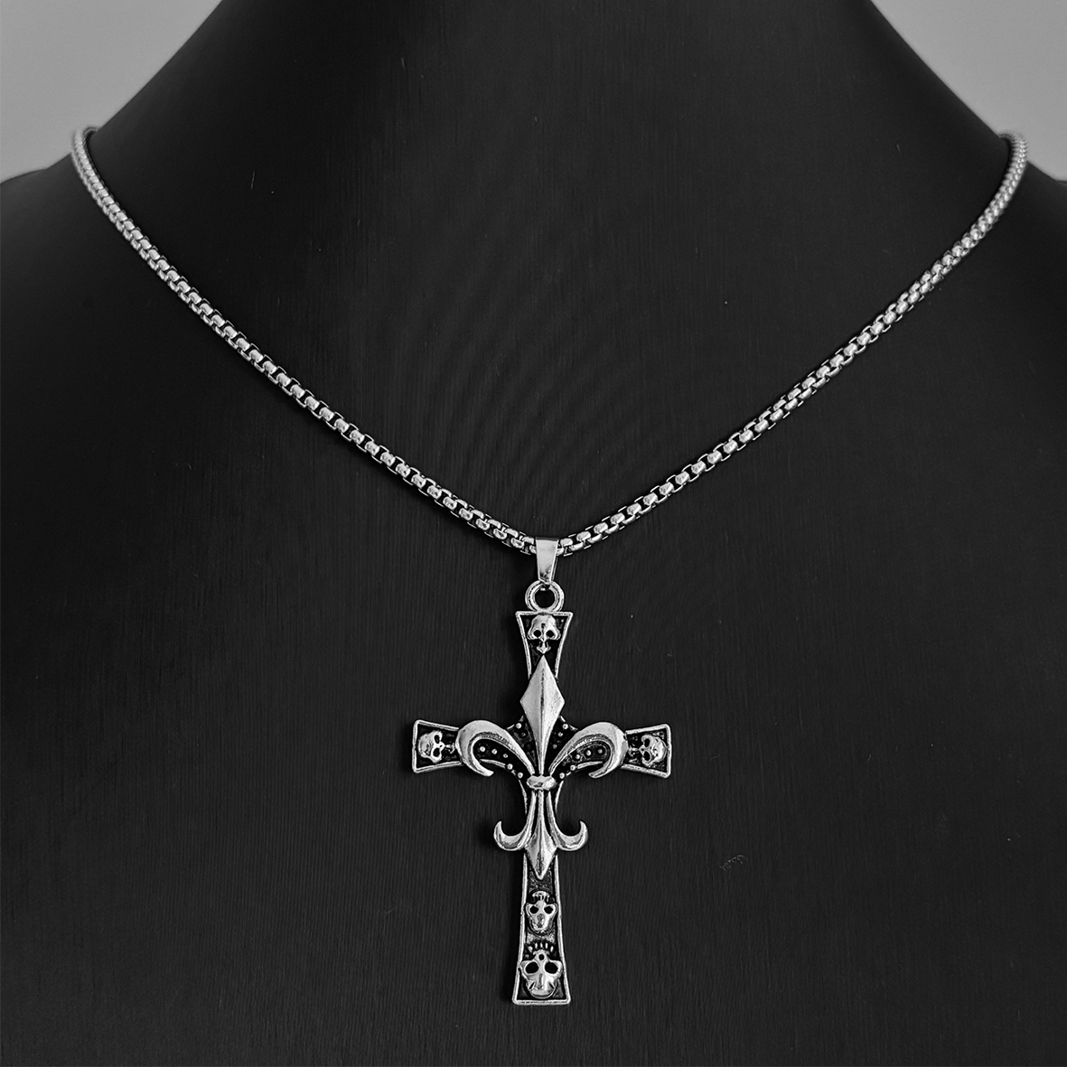 Engraved Cross Unisex Necklace