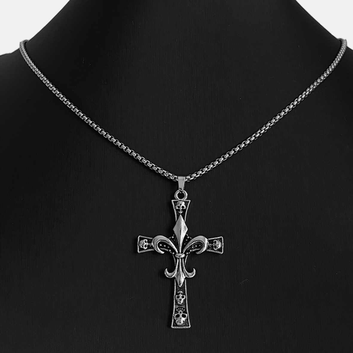 Engraved Cross Unisex Necklace